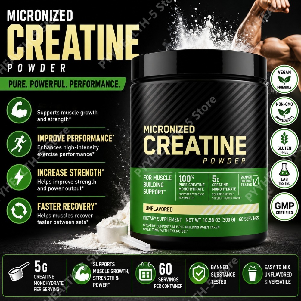 Nutrition Workout - Creatine Monohydrate Powder Unflavored 300g, 5g