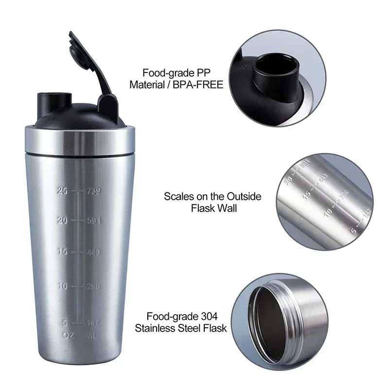 Stainless Steel Protein Shaker - The Nutrition Fitness recension och pris